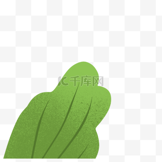 手绘卡通浅绿色大叶植物免扣元素图片