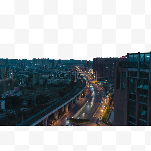 城市夜色马路车辆高清大图图片