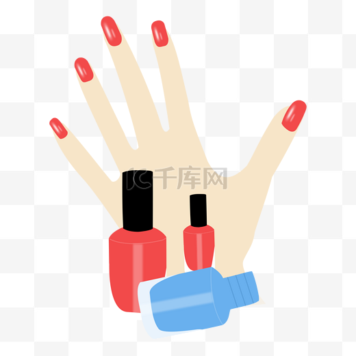 时尚红色手指美妆美甲指甲油海报素材图片