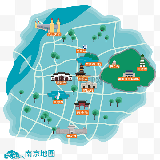 南京旅游地图图片