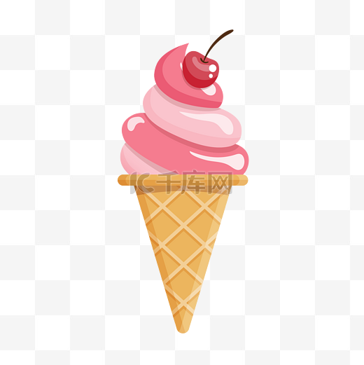立体风草莓冰淇淋图片