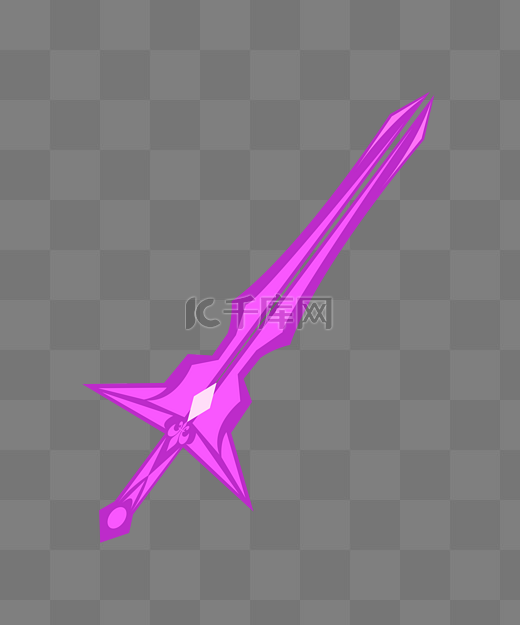 武器紫色仙剑插画图片