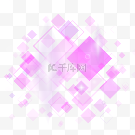科技风格粉紫菱形悬浮光效图片