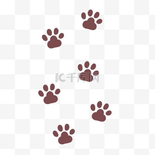 行走的猫爪爪印图片