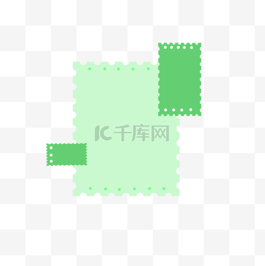 绿色邮票边框装饰图片