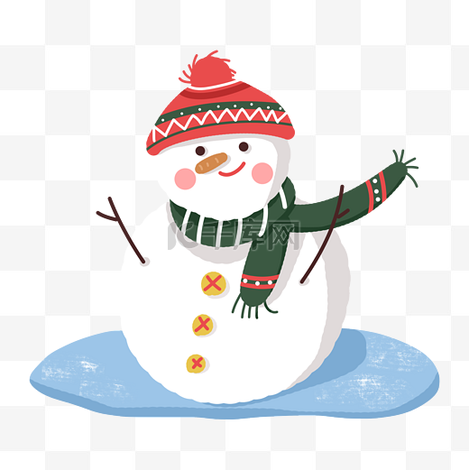 圣诞雪人围巾帽子红绿色图片