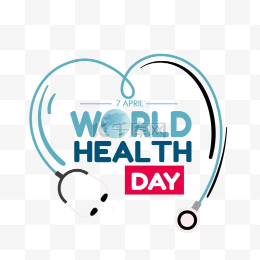世界卫生日蓝色地球仪听诊器图片