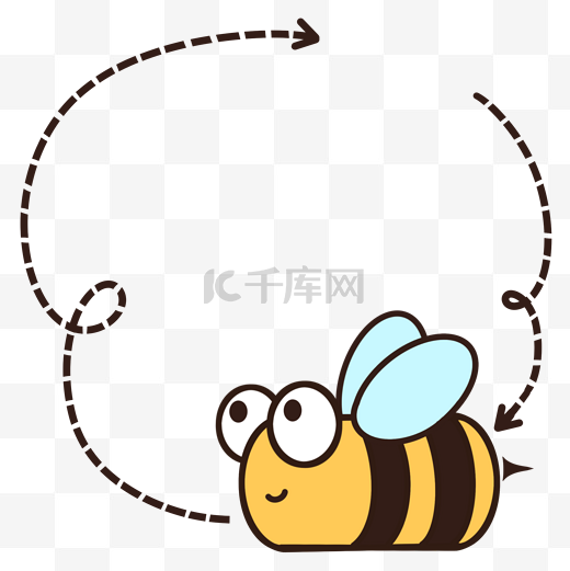 六一儿童节卡通小蜜蜂简约边框图片