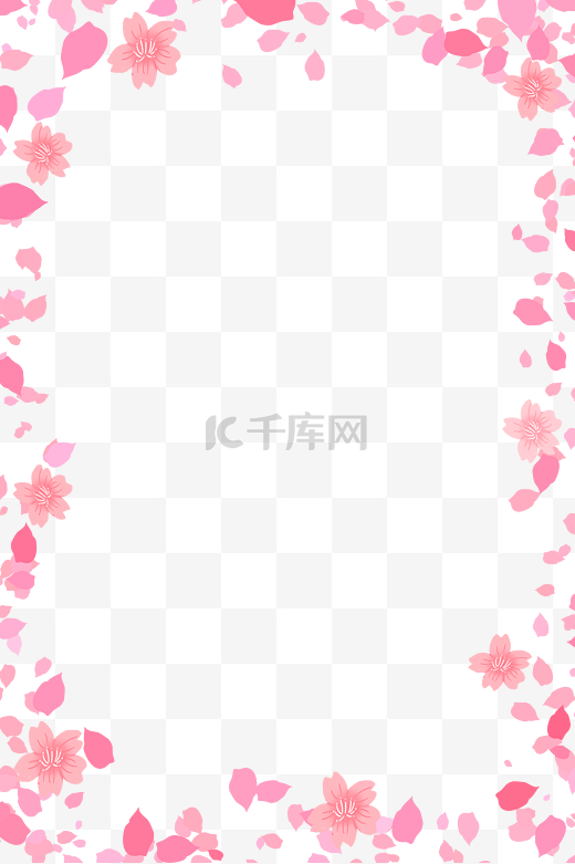 樱花花瓣插图边框图片