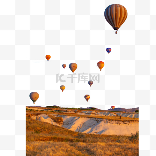 升空的热气球风景图片