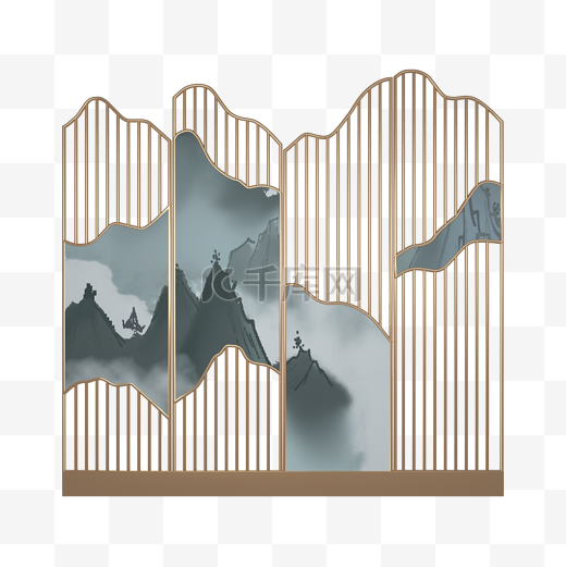 中国风金属装饰屏风图片