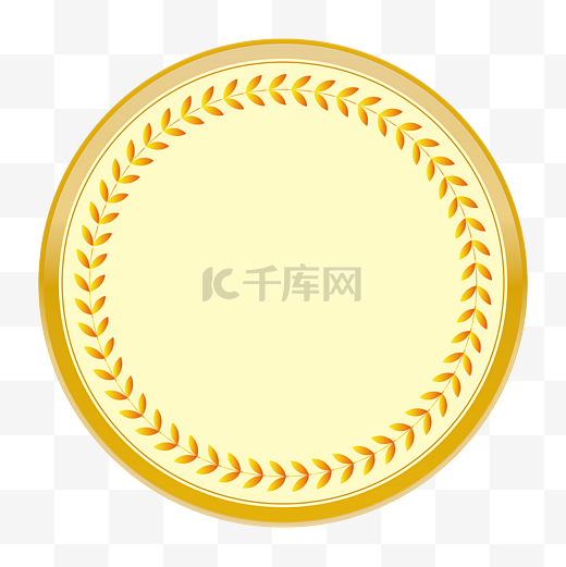 圆形奖牌质感麦穗圆框图片