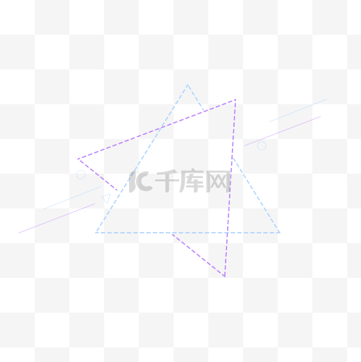 三角虚线线条电商标题边框图片