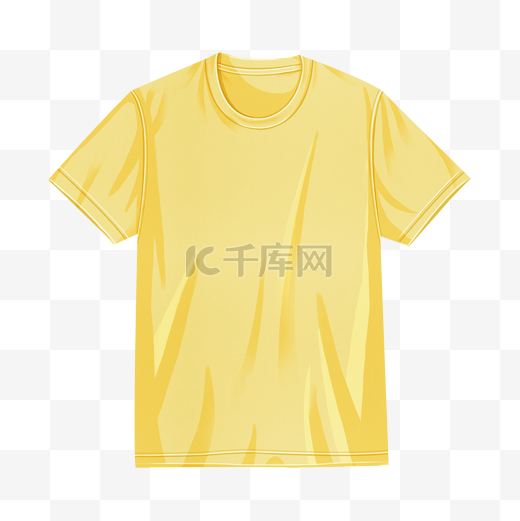 暖黄色短袖T恤图片