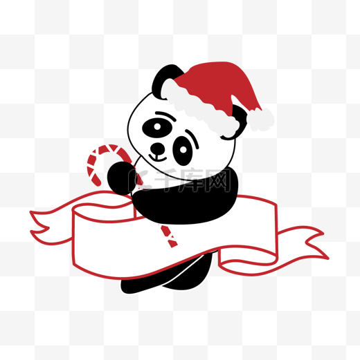 svg国宝熊猫喜庆圣诞节图片
