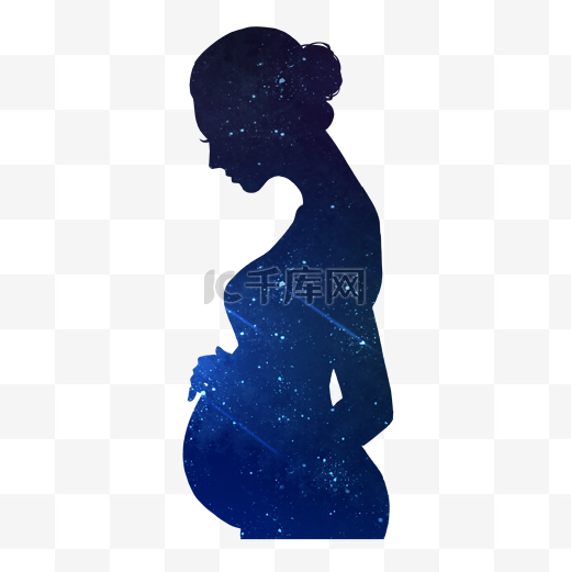 孕妇人物剪影三八妇女节女神节母婴女王节图片