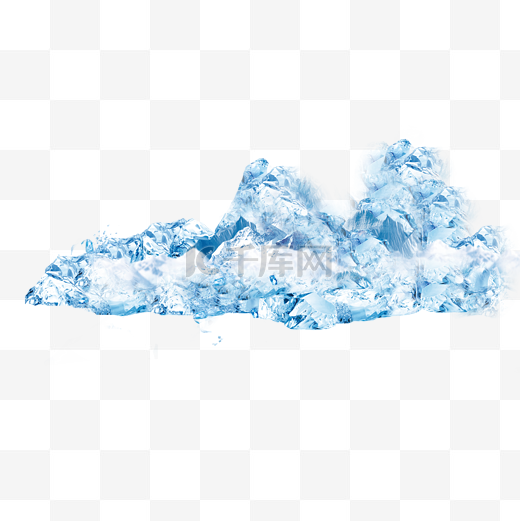 掐蓝色冰块冰山图片