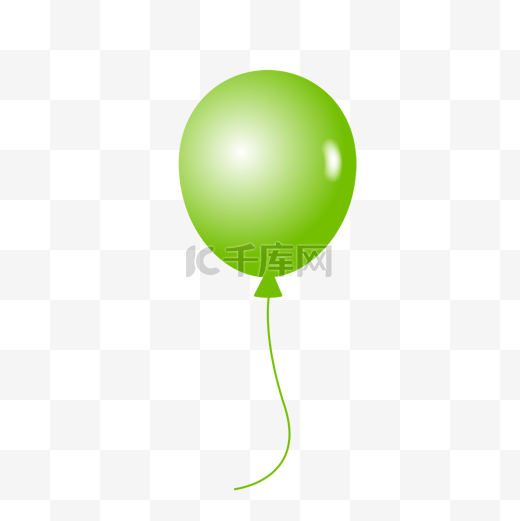 简单绿色气球剪贴画图片