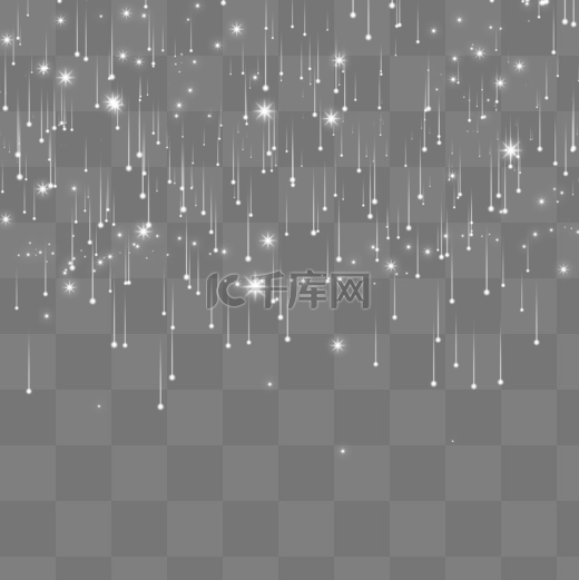 梦幻的白色glitter垂直降落流星和八角星星图片