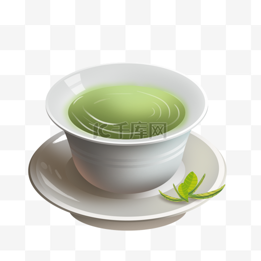 白瓷新鲜绿茶杯设计图片