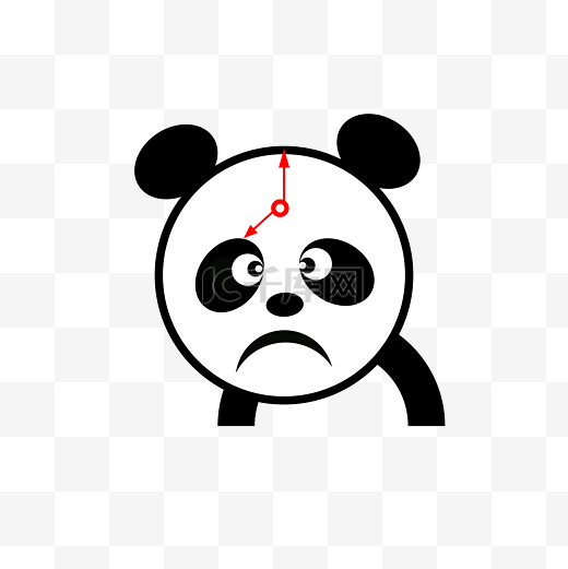 熊猫钟表png下载图片
