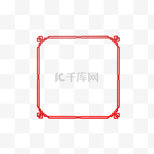 C4D春节红色中国风边框图片