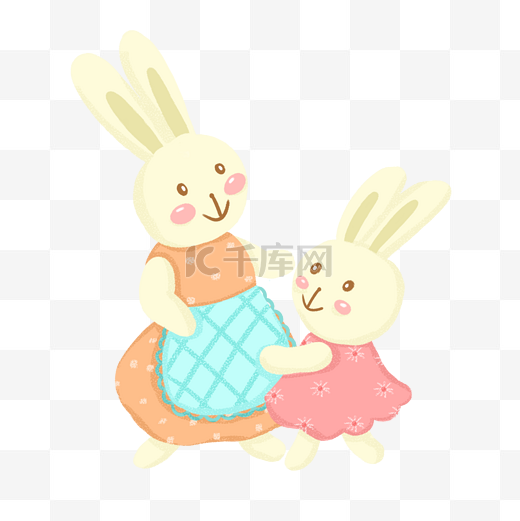 兔子妈妈和宝宝PNG免抠图图片