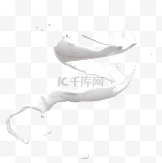 旋转流淌的牛奶液体3d元素图片