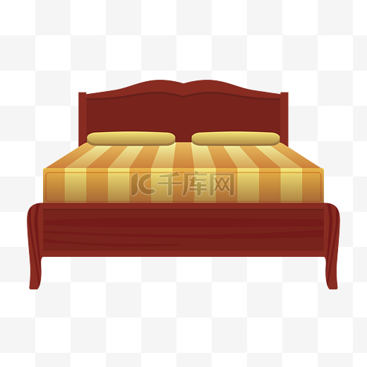 一张红木双人床插图图片