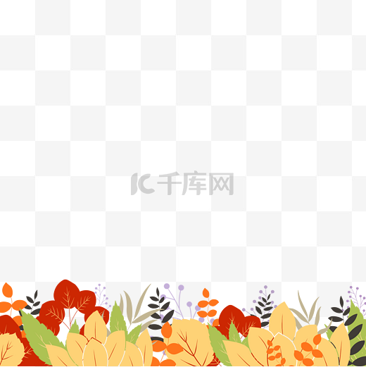 缤纷秋天树叶装饰底框红叶图片