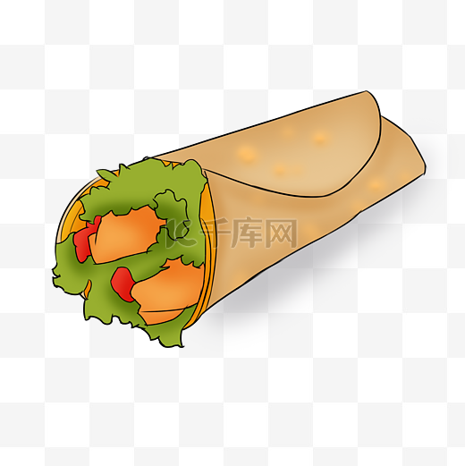 墨西哥美食卷饼插画图片
