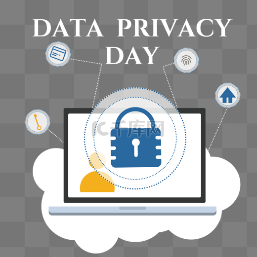 data privacy day手绘商务上锁密码图片