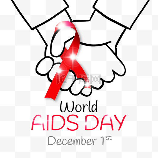 world aids day温暖牵手图案图片