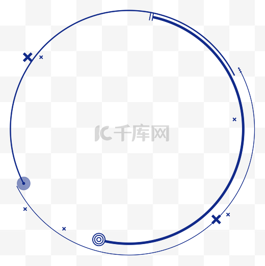 简约蓝色科技半圆环边框图片