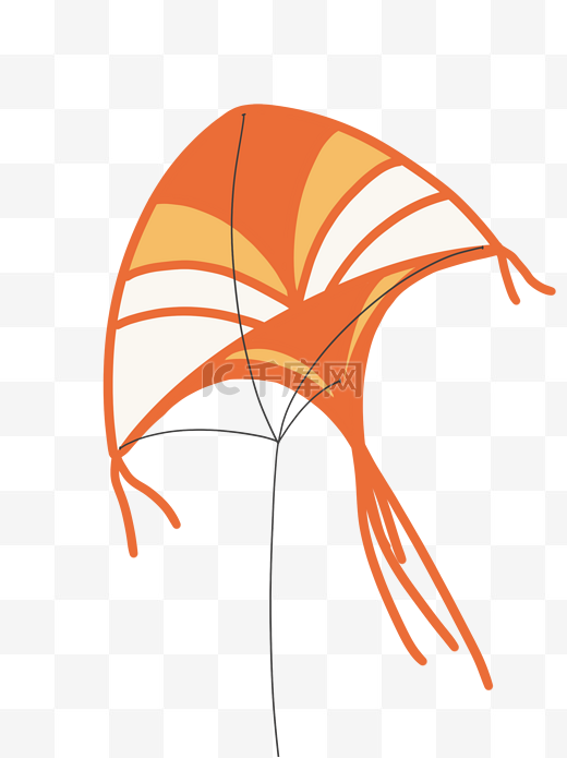 橙色的精美风筝插画图片