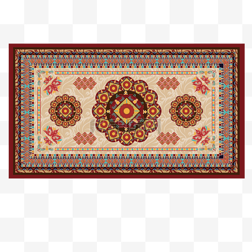 矢量古典花纹地毯纹样图片