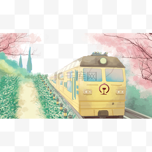 夏日火车日系风格图片