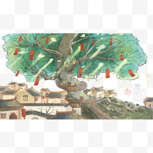 中国风祈福树图片
