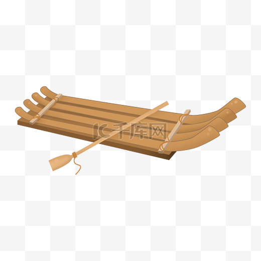 一只木质小船插图图片