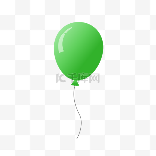 单只绿色生日气球图片