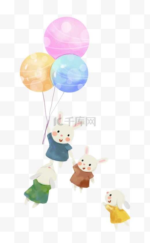 复活节兔子热气球图片