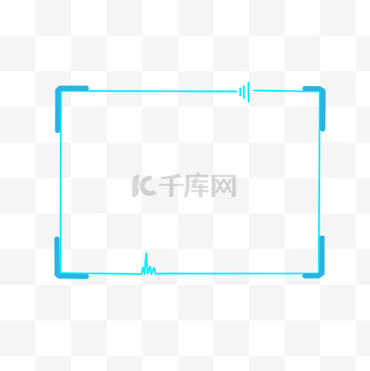 长方蓝色形科技边框图片