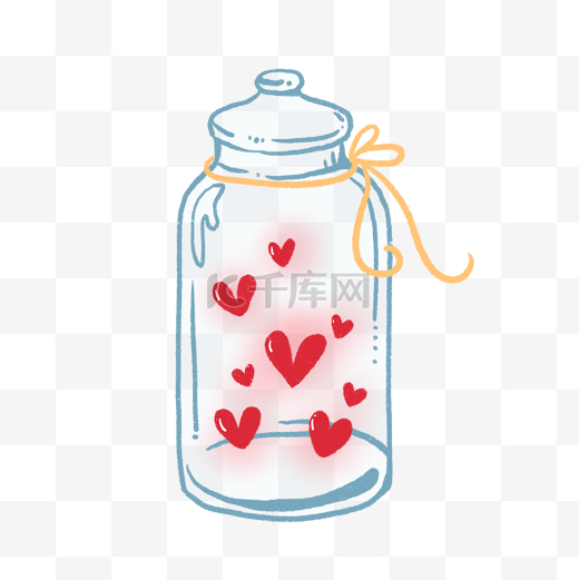 玻璃罐和爱心PNG免抠素材图片