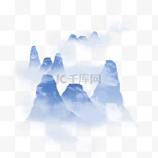 云雾酞青蓝中国风图片
