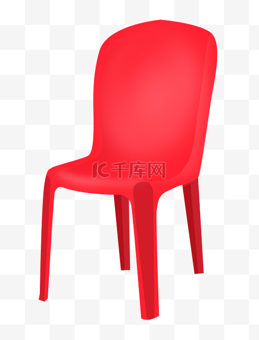 红色靠背凳子椅子图片