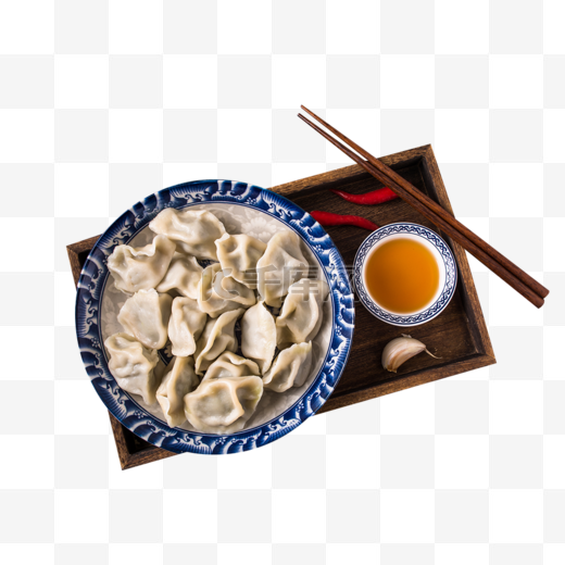 美食水饺盘子筷子醋图片