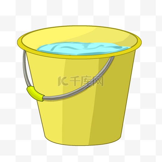 黄色水桶和水插图图片