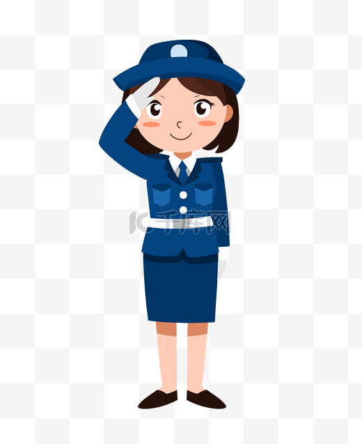 敬礼的女警察图片