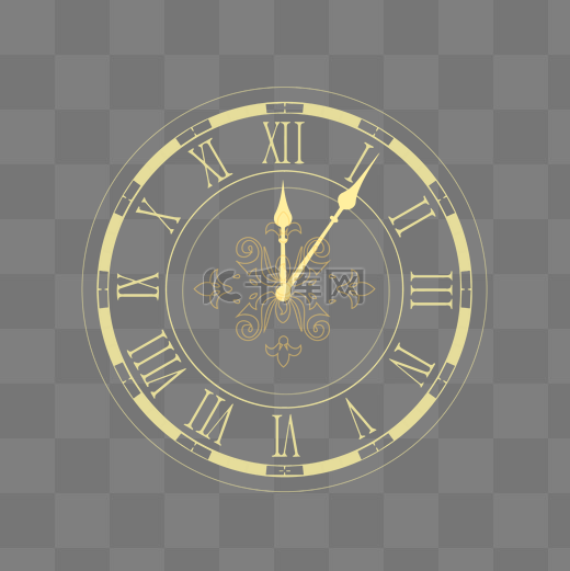 金色圆形时钟钟表图片
