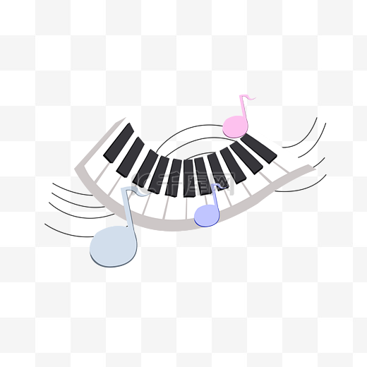 经典钢琴音符插画图片